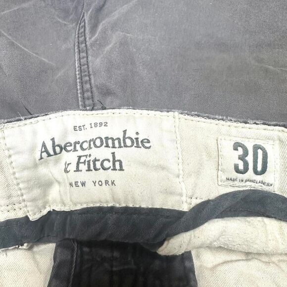 ABERCROMBIE & FITCH Gray Distressed Shorts Mens 30 2000s Y2K Skater Grunge - Picture 5 of 6